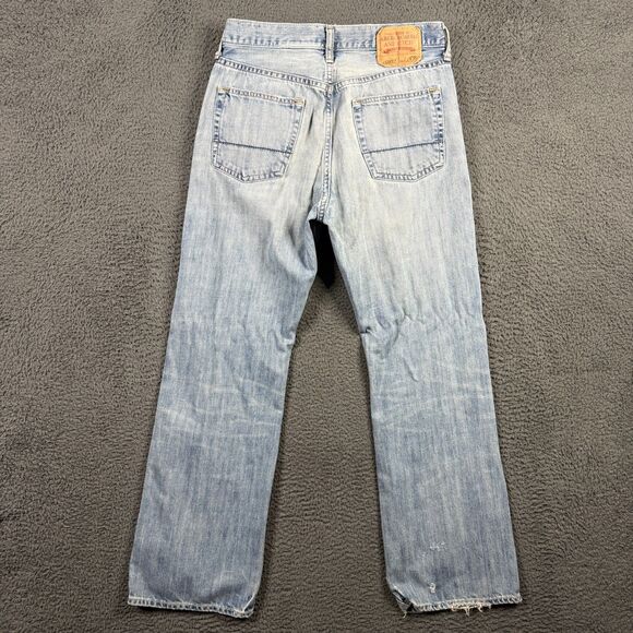 Vtg Abercrombie & Fitch Jeans Mens 30x32 Blue Bootcut Y2K Faded Light Wash - Picture 10 of 16